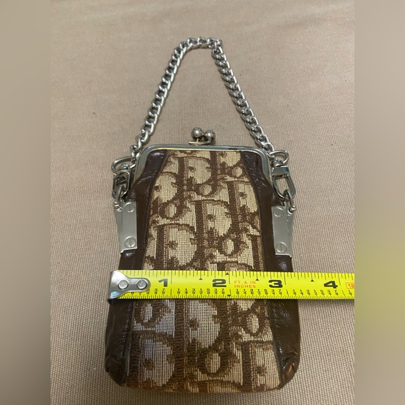 Authentic Christian Dior Vintage Coin Case/ Trotter Pen Case Rare Brown & Tan - Picture 13 of 14